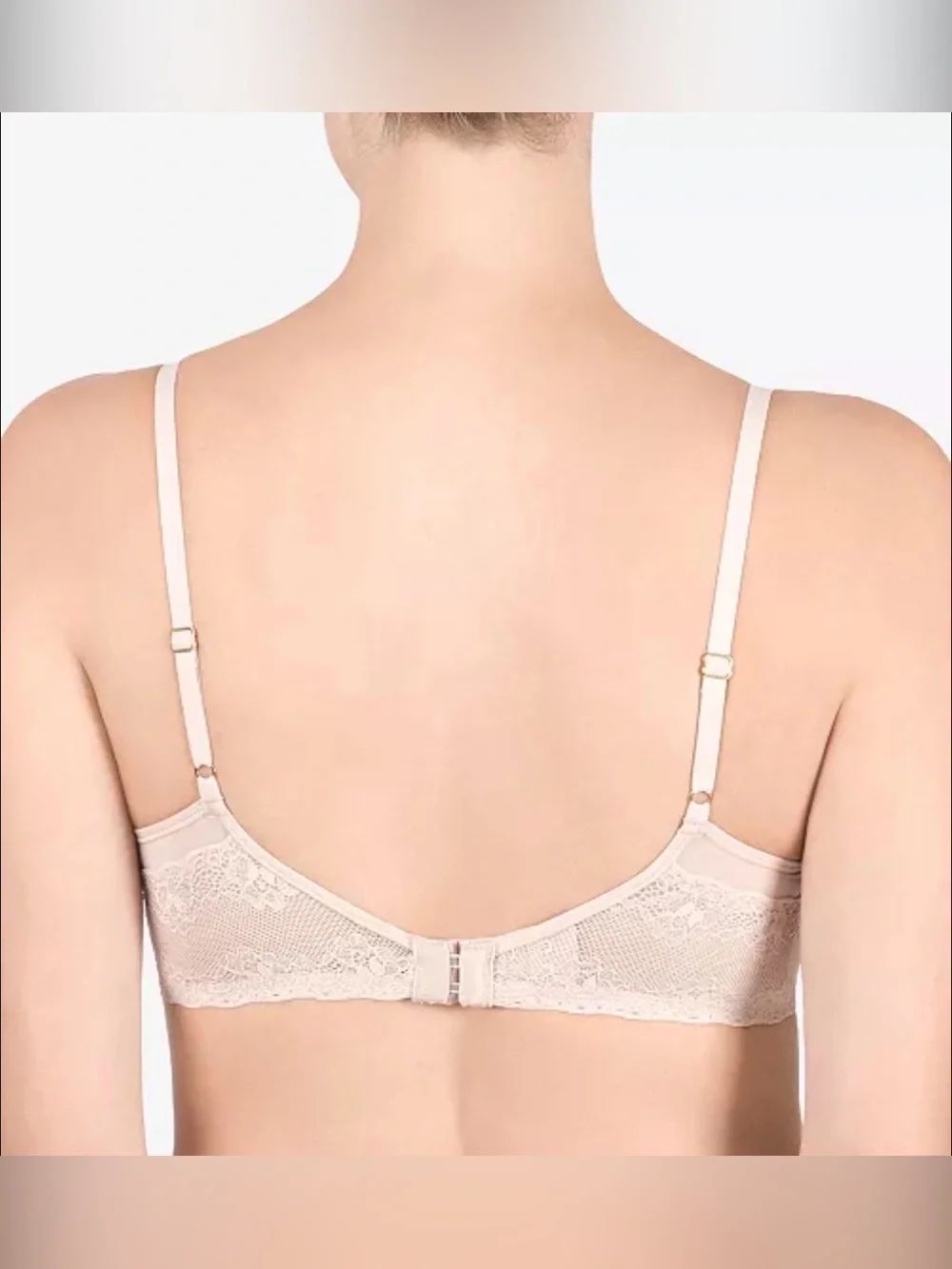 NATORI 721154 Rose Beige Bliss Perfection T-shirt Bra Size 34DDD Lace Medallion